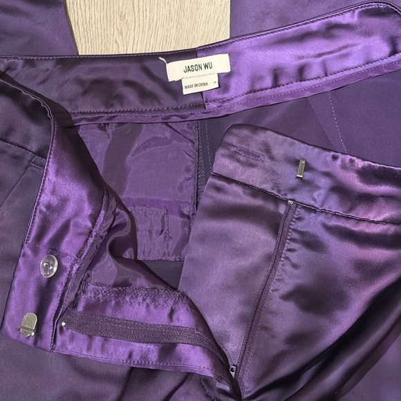 Jason Wu Deep Purple Satin Trousers - Picture 6 of 7